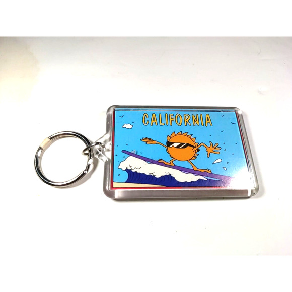 California Surfing Orange Sheep N Shine Keychain - Picture 1 of 5